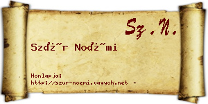 Szür Noémi névjegykártya