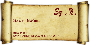 Szür Noémi névjegykártya